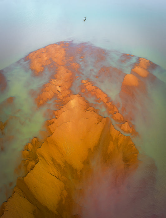 Fishing in the low tide day